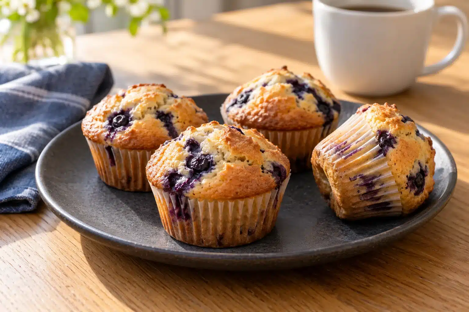 Fluffy Blueberry Muffins