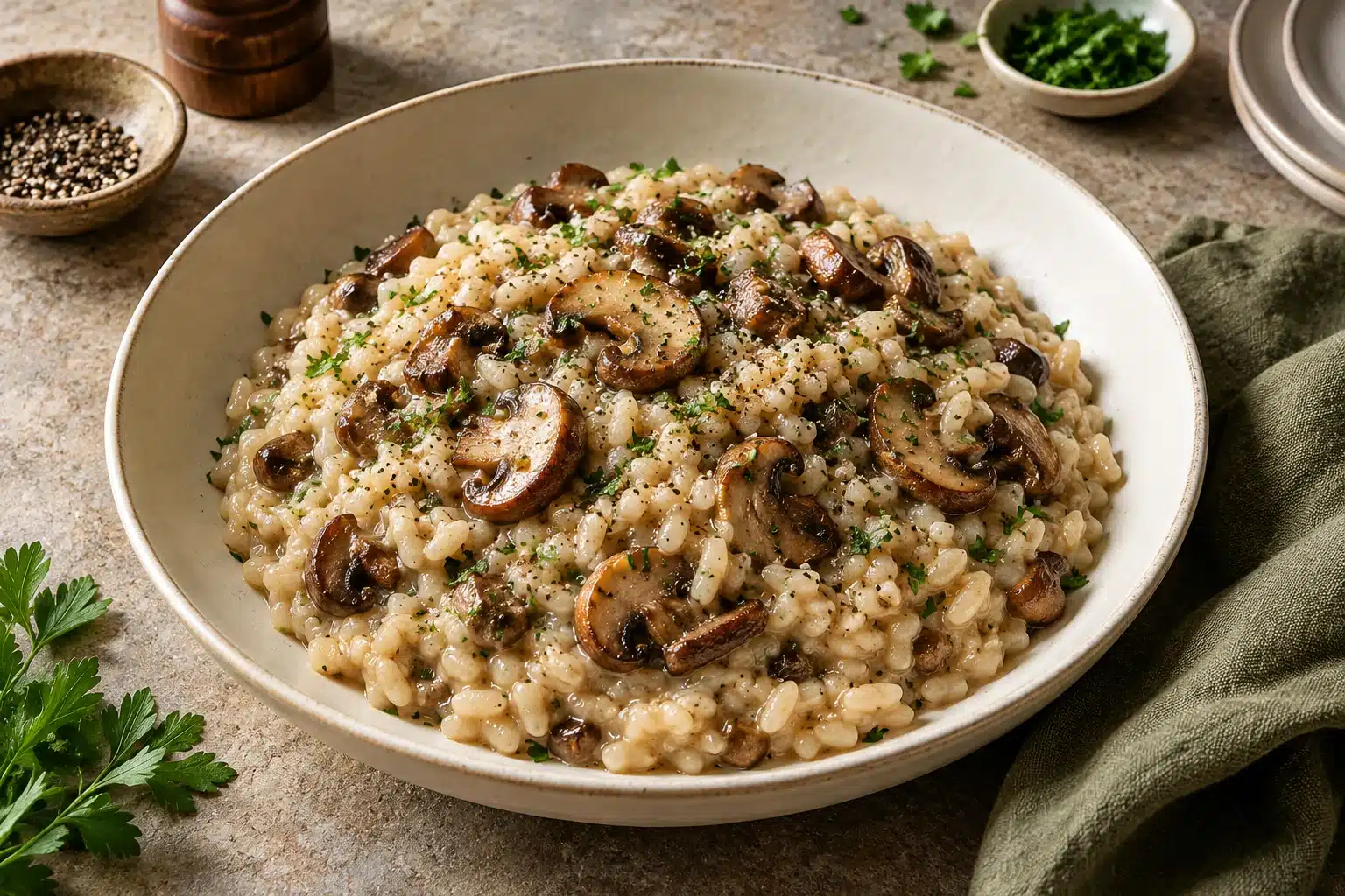 Vegan and Gluten-Free Mushroom Risotto