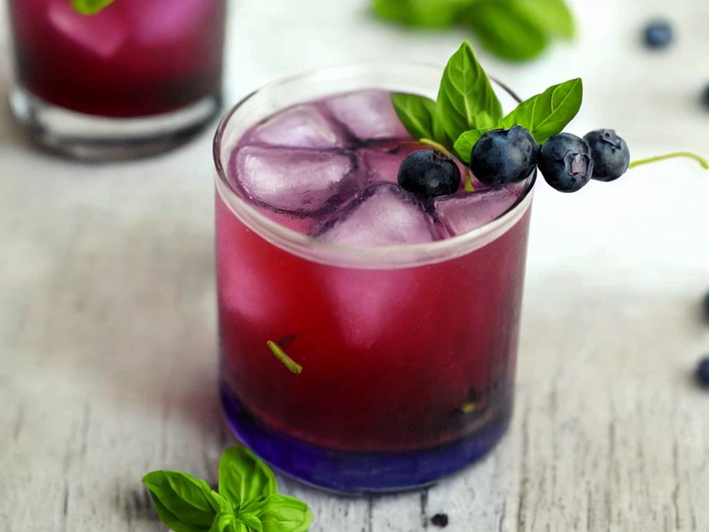 Blueberry Basil Gin Fizz Recipe