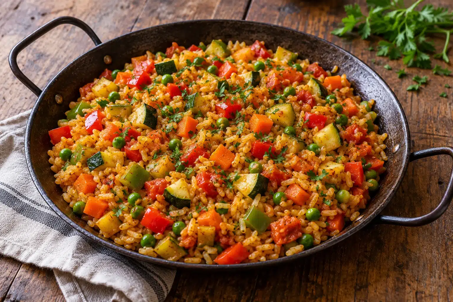 Vegan and Gluten-Free Paella with Brown Rice