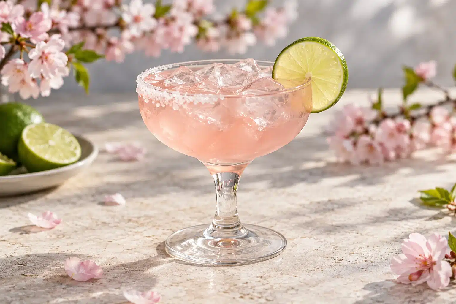 Cherry Blossom Margarita mit Limette