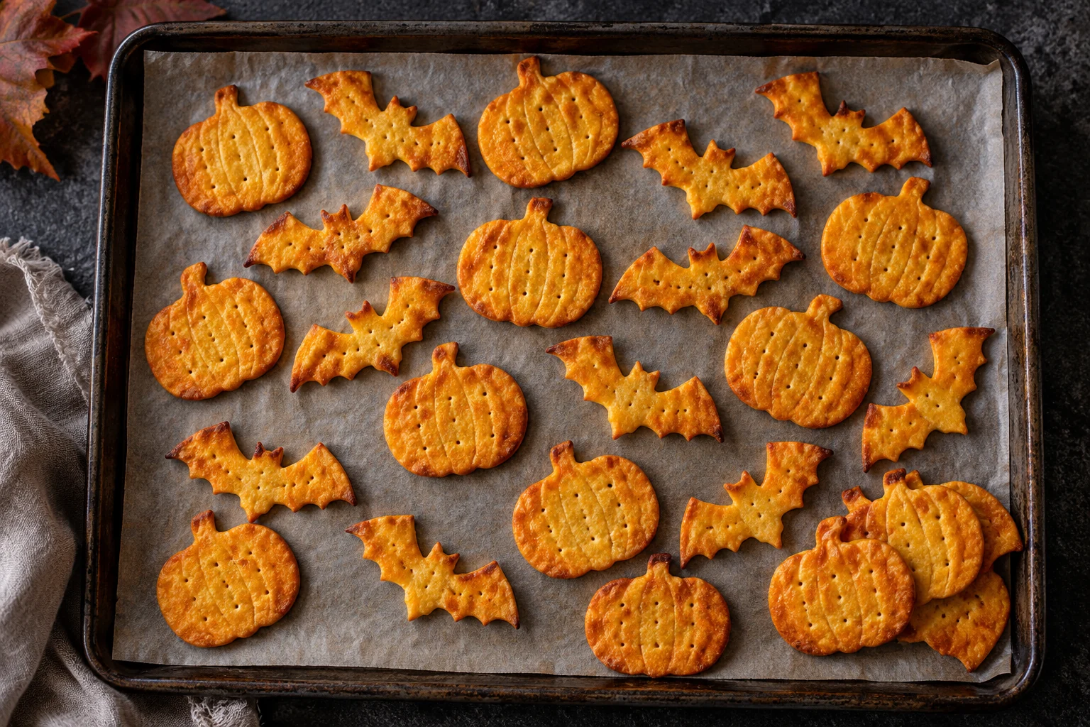 Sweet Potato Cheddar Crackers for Halloween